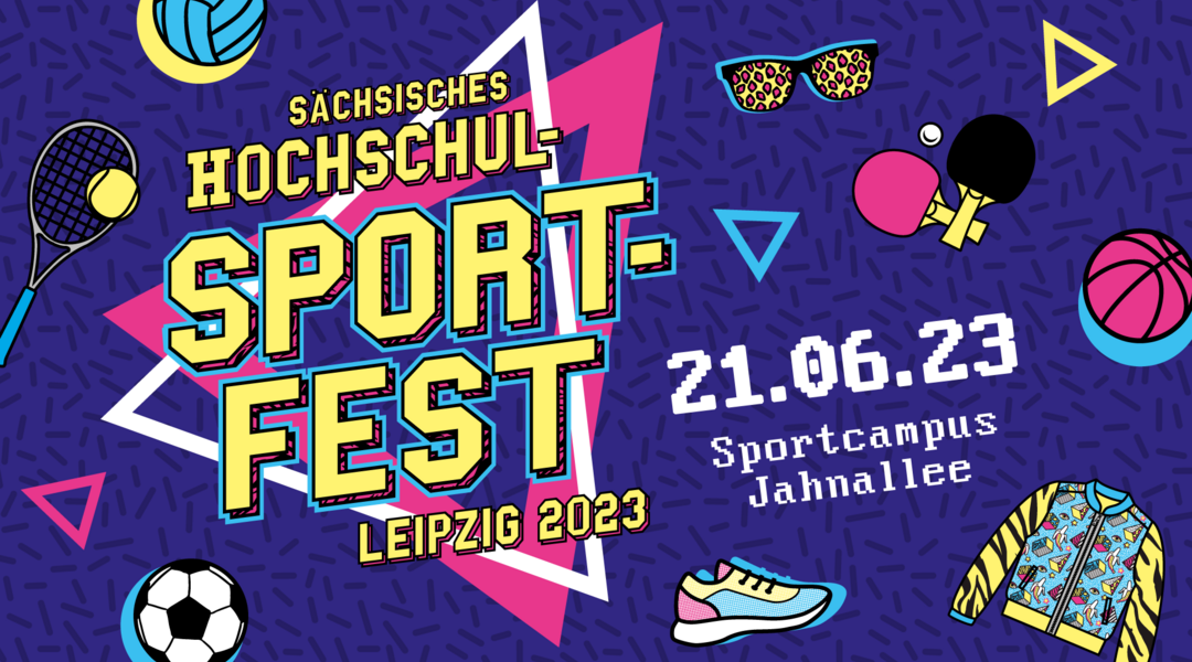 Logo des Sächsischen Hochschulsportfestes in Leipzig am 21.6.2023