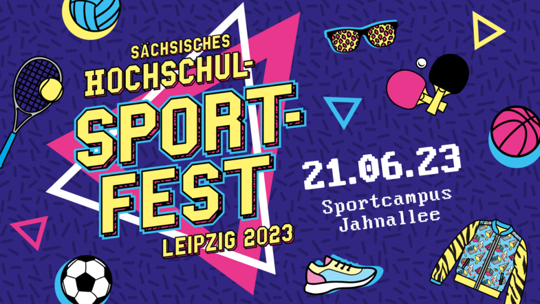 Logo des Sächsischen Hochschulsportfestes in Leipzig am 21.6.2023