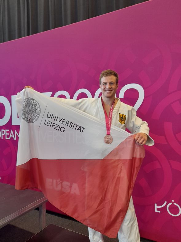 Drittplatzierter Judoka Emil Hennebach der Universität Leipzig bei den EUSA Games in Lodz 2022
